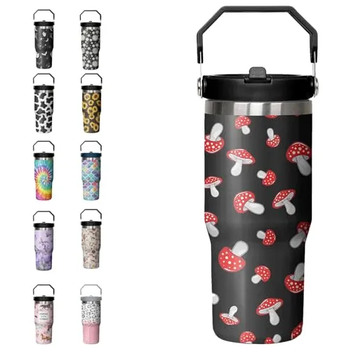Rcvlauf 30 Oz Tumbler Con Manija Flip Straw,leak Zzh6c