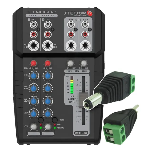 Mesa De Som Automotivo Stetsom Stm0602 12v 2 Canais Stereo Cor Preto