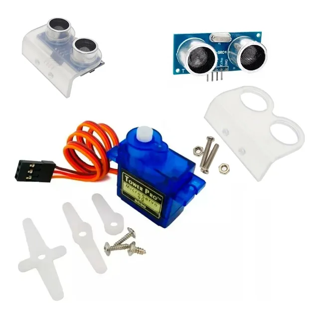 Tecneu Servomotor Sg90 1.6kg + Sensor Ultrasonico Distancia Hc-sr04 + Soporte Acrilico