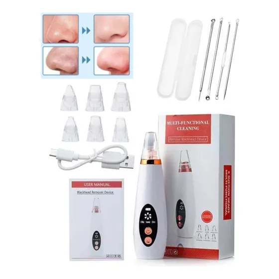 Extractor De Puntos Negros Recargable + Kit Sacacomedones 