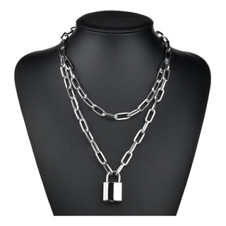 Collar De Cadena Hombre Candado Y Cruz Con Llave Moda Collar De Cadena Hombre Candado Y Cruz Con Llave Moda