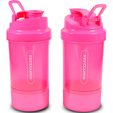 Coqueteleira / Shaker Academia Bpa Free - Cor Rosa Com Compartimento Para Pó | Cápsulas | Comprimidos - 400ml Coqueteleira / Shaker Academia Bpa Free - Cor Rosa Com Compartimento Para Pó | Cápsulas | Comprimidos - 400ml