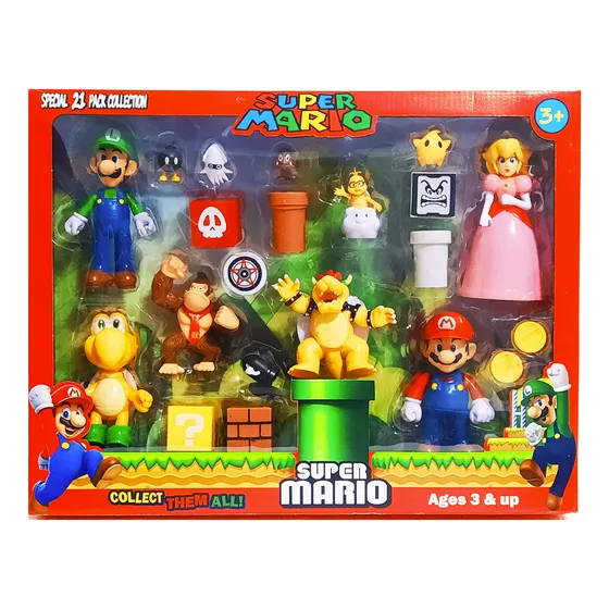 Super Mario Bros Pack  Juguetes Articulados  21 Piezas