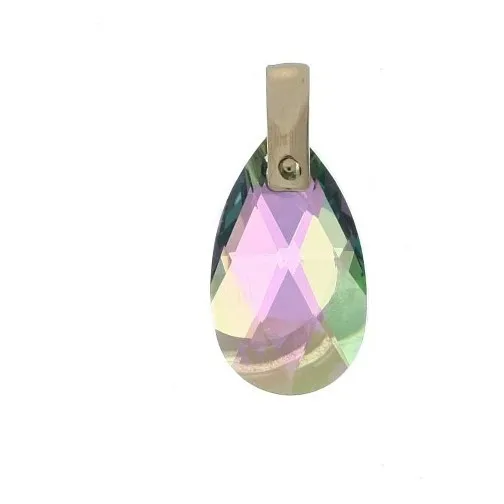 Dije Oro Amarillo Cristal Swarovski Lagrima Tornasol Di448to