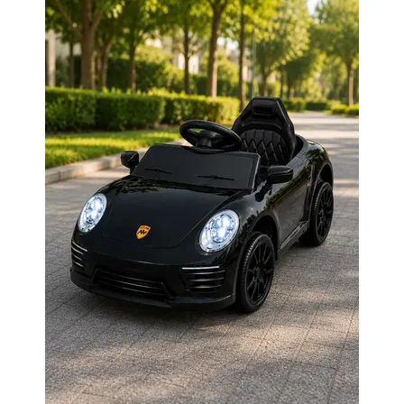 Carrinho Elétrico Infantil Conversível Mini Preto Menino Bateria 12v Motorizado Música Controle Remoto Direção 2 Em 1 127/220v