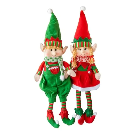 Muñecos De Peluche Navideños Elf Plush, Juego De 2 A 18