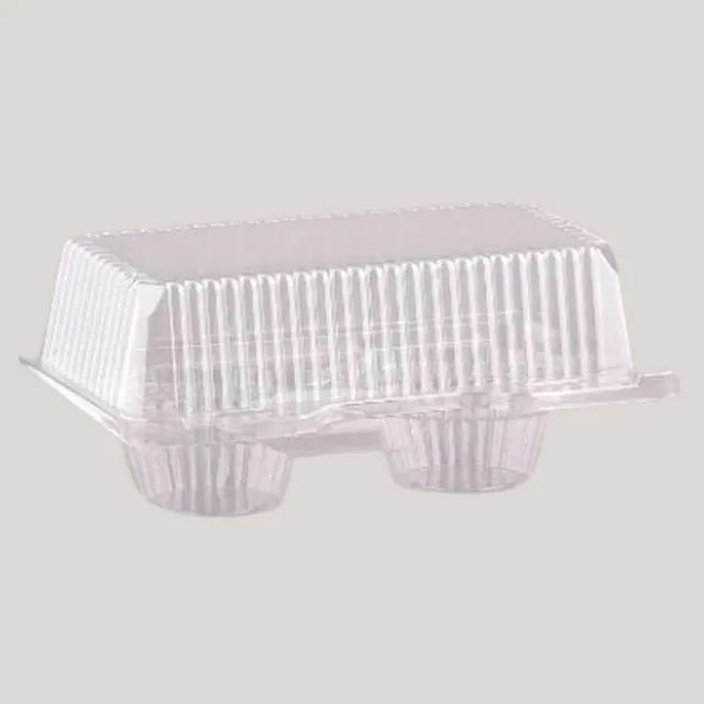 Envase Para 2 Muffin Cupcake Plastico Pet (50 Unidades)
