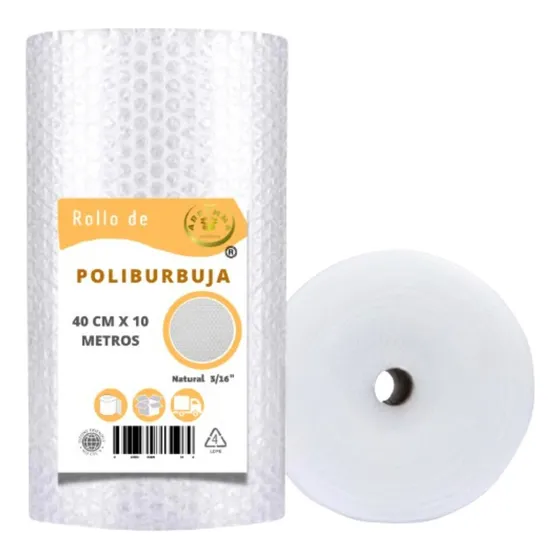 Plastico Burbuja Chica 3/16 40cm Ancho X 10 Metros Largo