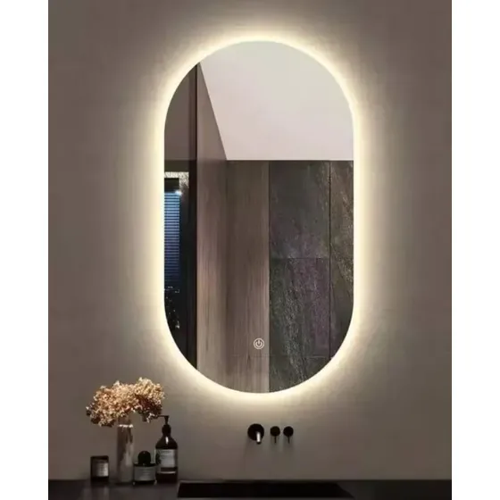 Espejo Luz Led Touch 3 Luces Baño Pared Tocador Vestidor Ch3 Marco Es89 Ovalo