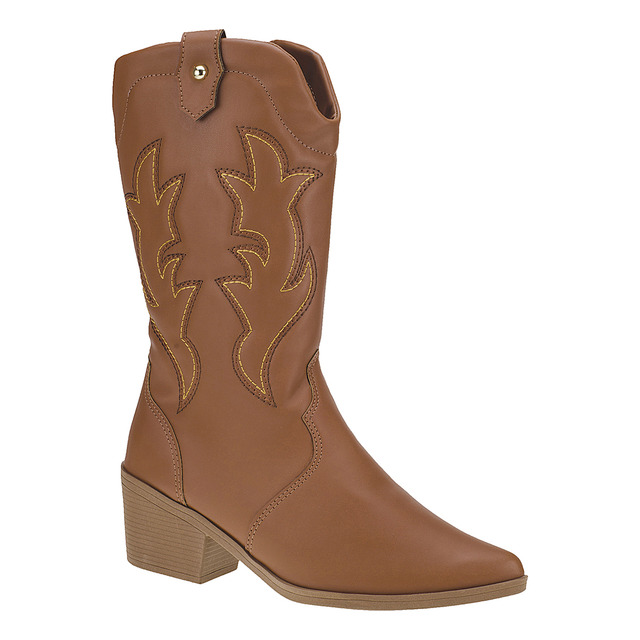 Bota Texana Feminina Western Bordado Cano Longo Salto Grosso Bota Texana Feminina Western Bordado Cano Longo Salto Grosso