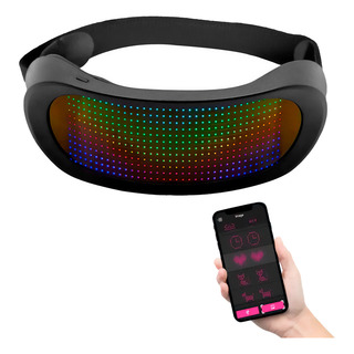 Óculos Led Rgb Bluetooth Festa Dj Carnaval - Virtua Fx Cor Preto Óculos Led Rgb Bluetooth Festa Dj Carnaval - Virtua Fx Cor Preto