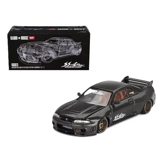 Mini Gt Kaido House Nissan Skyline Gt-r (r33) Carbon R //116 Color Negro