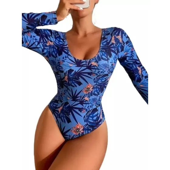 Traje De Baño Una Pieza Dama Manga Larga Importado Xl
