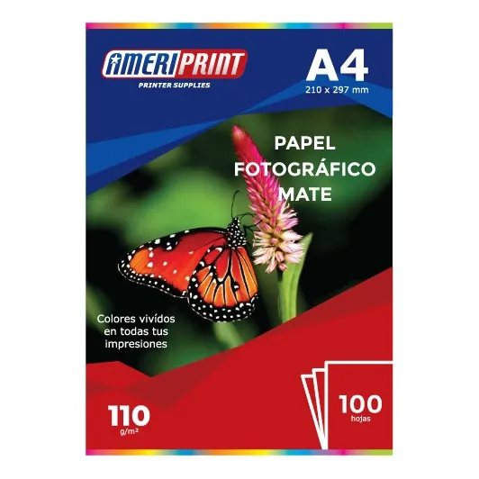 Papel Fotográfico Mate A4 X100 110g Ameriprint