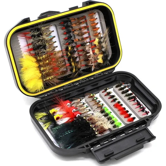 Kit 100 Moscas Pesca Accesorios Surtidos Fly Cast Anzuelos