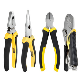 Alicate Universal Diagonal Meia Cana Pressão Kit 4 Peças Alicate Universal Diagonal Meia Cana Pressão Kit 4 Peças