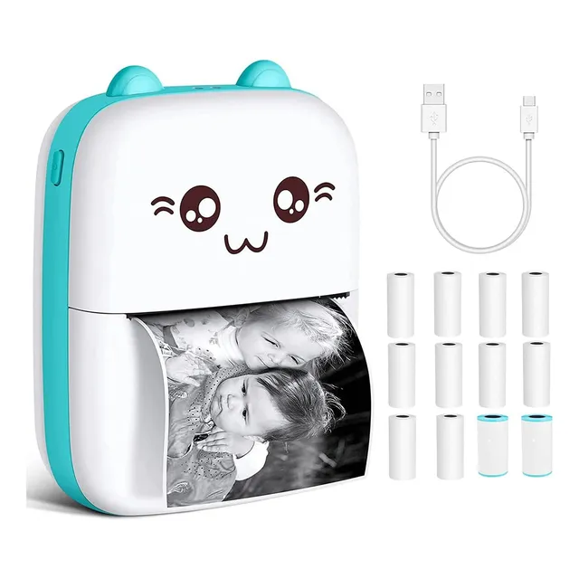 Impresora Portátil Térmica Mini Bluetooth 57x30 Con 12 Rollo