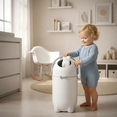 Lixeira Anti Odor Quarto Bebe Descarte Fraldas Maternidade Branco