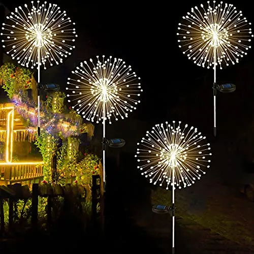Juego De 4 Luces Solares De Fuegos Artificiales, Luces ...