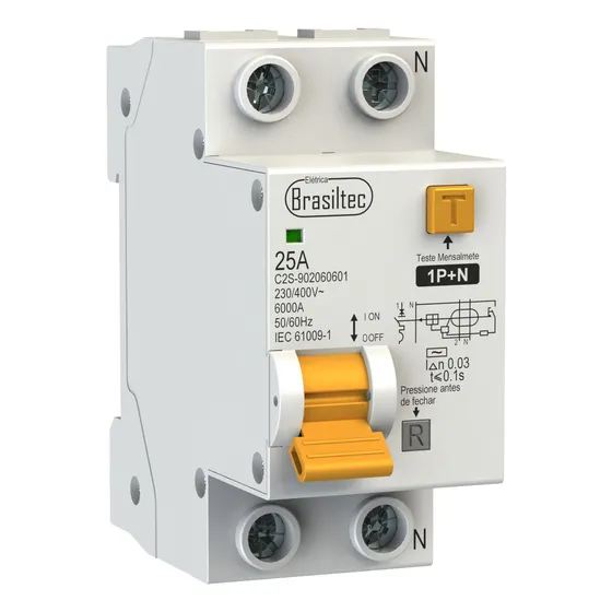 Disjuntor Ddr 2 Polos 25a 30ma Proteção Residual