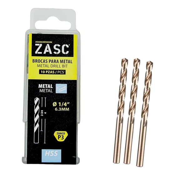 Brocas Para Metal Diametro De 6.3mm Zasc