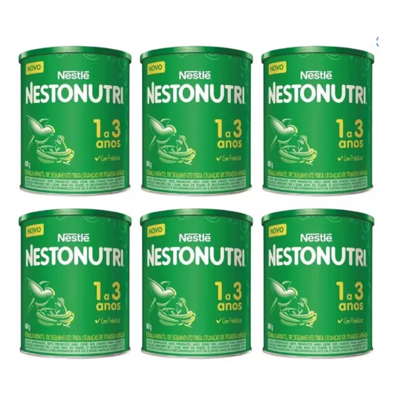 Fórmula infantil em pó Nestlé Nestonutri Composto Lácteo en lata de 6 de 800g - 12 meses a 3 anos