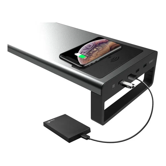 Soporte De Monitor De Altura Con 4 Usb 3.0 Y Cargador Wifi