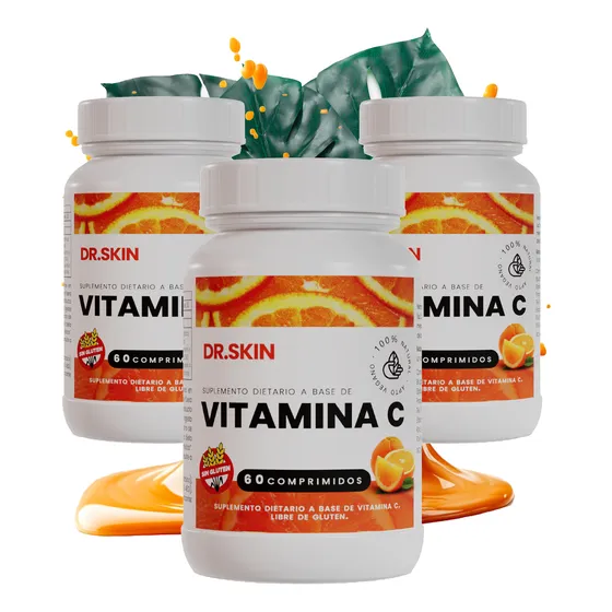 Vitamina C 1000 Mg 3 Meses Antioxidante Dr Skin 180 Comp