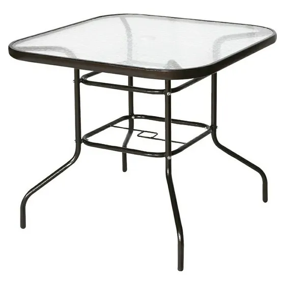 Mesa Cuadrada De Vidrio 90 X 90 X 70 Cm Para Exteriores