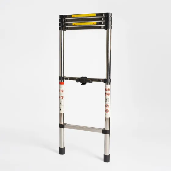 Escalera Telescópica 2.3m 6 Escalones Acero Inox. Disershop