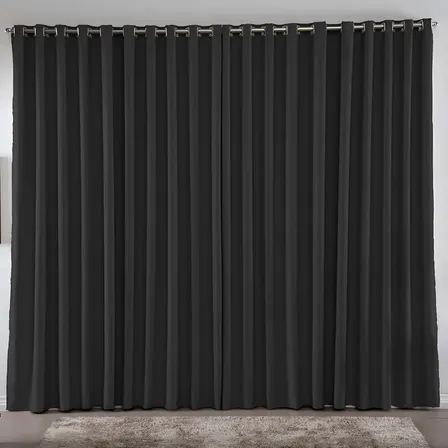 Cortina 2.00 x 1.80 m Blackout Blecaute Preto Corta Luz Em Tecido Grosso Para Quarto E Sala Casa Laura Enxovais
