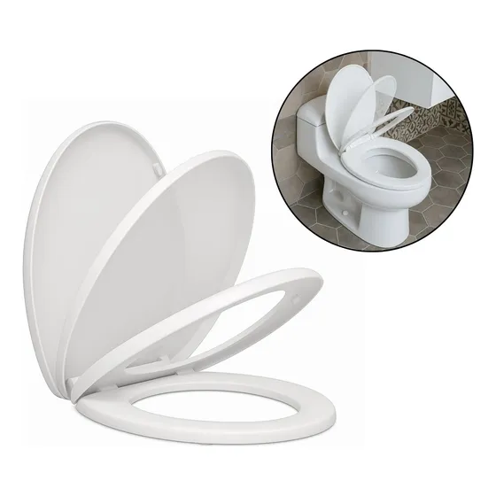 Asiento Sanitario Alongado Blanco De Lujo