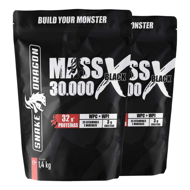 2x Hipercalórico Mass 30000 X Black 1,4 Kg Zero Soja Glúten Sabor Chocolate Ao Leite 2x Hipercalórico Mass 30000 X Black 1,4 Kg Zero Soja Glúten Sabor Chocolate Ao Leite