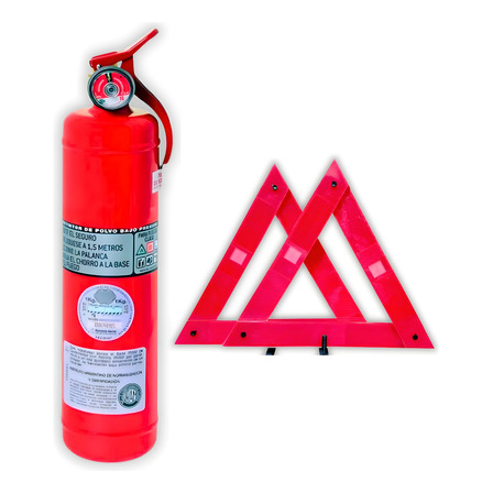 Matafuego 1kg Abc + Balizas Reglamentarias Apto Vtv Kit Auto Matafuego 1kg Abc + Balizas Reglamentarias Apto Vtv Kit Auto