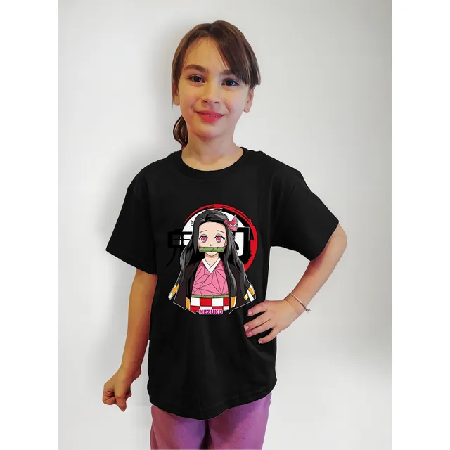 Polera De Niña Nezuko Kimetsu No Yaiba Dtf Senshi