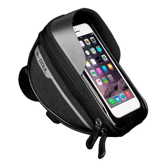 Bolsa robusta para manillar de bicicleta B-soul con soporte para teléfono móvil