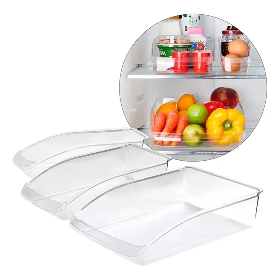  Organizador X3 Canastos Estantes Heladera Acrilico Trendy