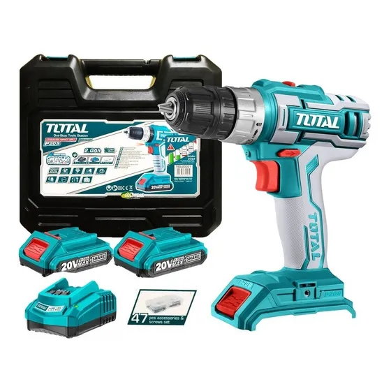 Taladro Percutor Atornillador 1/2 20v Total Tidli200215 Color Turquesa Frecuencia 50 60hz