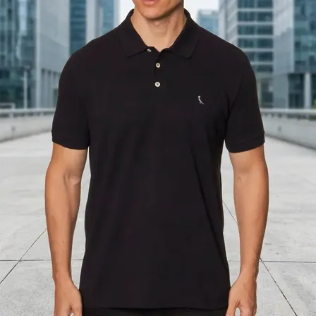 Camisa Reserva Masculino Polo Regular Essence Preto Liso Gg
