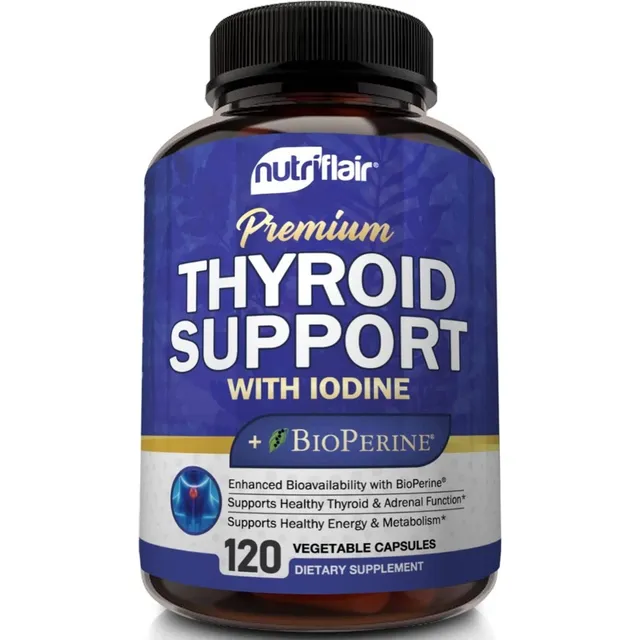Thyroid Support Tiroides 120 Capsulas Con Kelp Magnesio, Mas