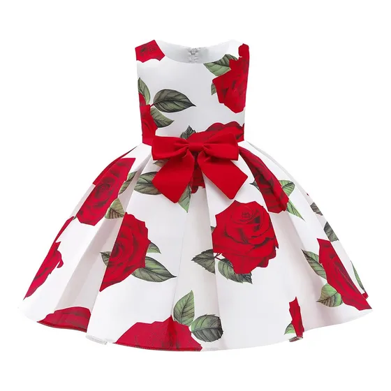 Sqy Vestido Festivo De Princesa Estampado Para Niños