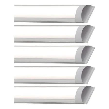 Kit 5 Luminária Slim Sobrepor Led 100cm 36w 40w Frio 6500k 127/220v Branco