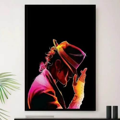 Quadro Michael Jackson Pop Ilustração Decorativo A3 35x45cm