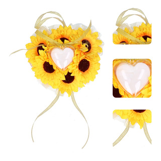 Anillo De Girasol Almohada Boda Ceremonia Anillo Cojín Cojín Anillo De Girasol Almohada Boda Ceremonia Anillo Cojín Cojín