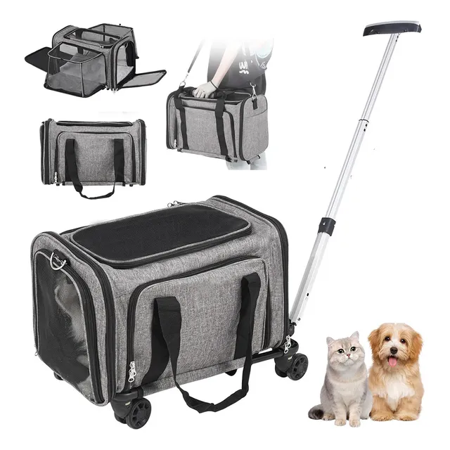 Bolso Carro Mascota Perro Gato Rueda Transportador Aerolinea