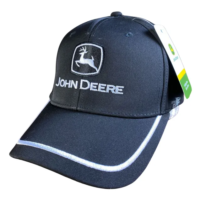 Gorra Estilo John Deere Negro Raya Liso Trucker Jd093 Negro Único