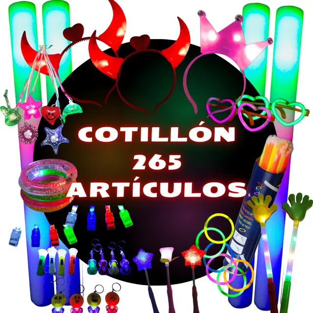 Combo Led Cotillon Luminoso Pack Fiesta 265 Art 130 Personas