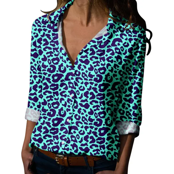 Camisa Manga Larga Cuadro Para Mujer Casual Estampado Arco V