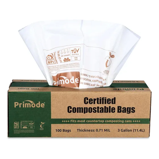 Bolsas Compostables Primode, Restos De Comida De 3 Galones,