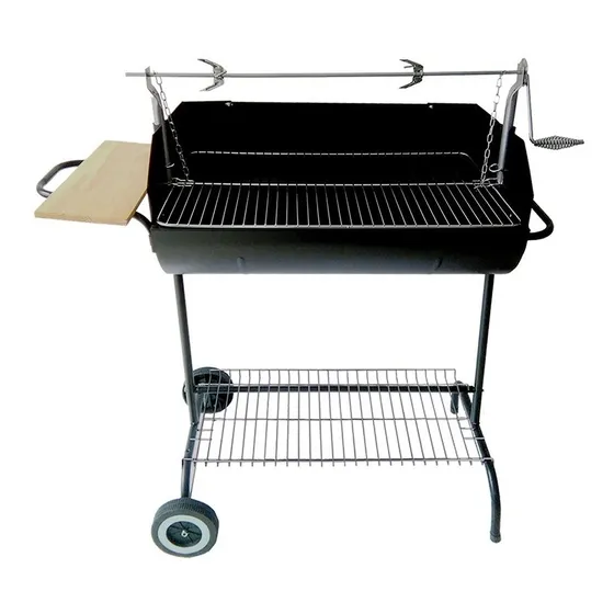 Parrilla Carbon 1/2 Tambor Con Cortaviento Beef Maker 400 Color Negro